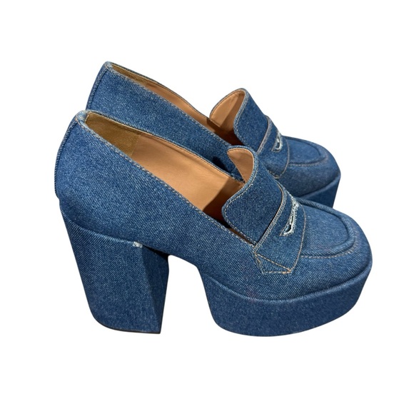 Schultz Viola Casual Platform Pump - New without box - denim size 9.5 - Picture 1 of 8